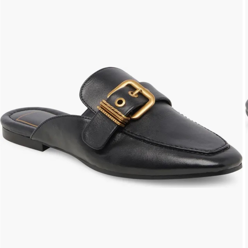 Dolce Vita Santel Buckle Mule - Black Leather Size 9 (Worn Once)
